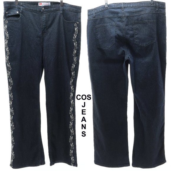 COS Deep Blue Wash Embellished Jeans Women's Size Plus18W - Picture 1 of 14